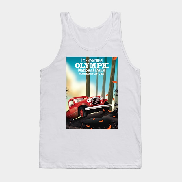Olympic National Park Washington Travel poster Tank Top by nickemporium1